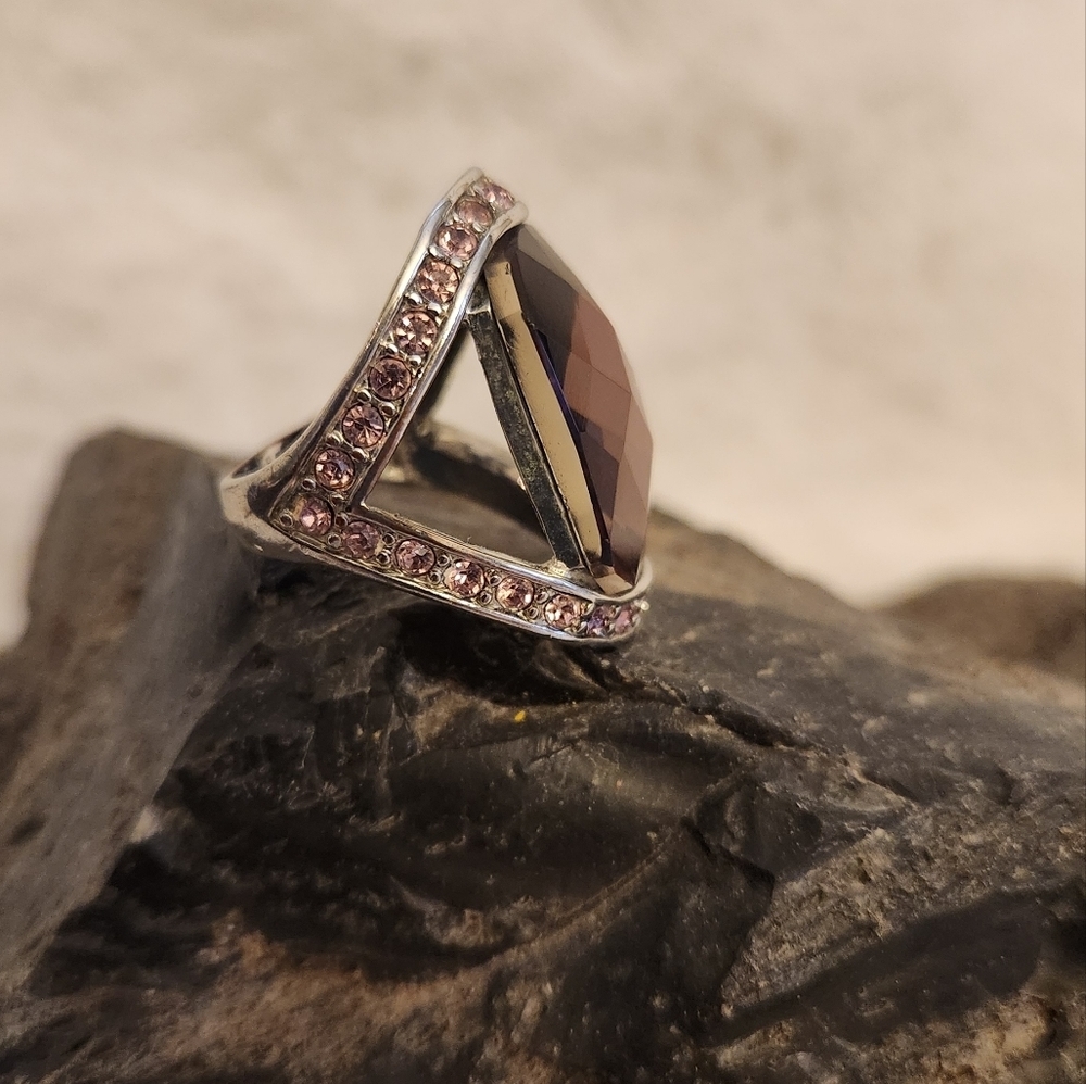 2/$15 - Purple Rhinestone Ring - Size 9 - Picture 3 of 5